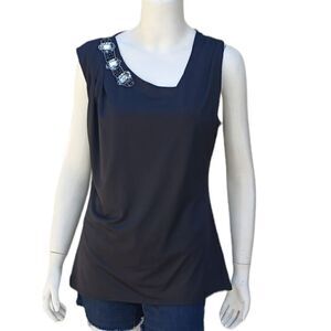 611233...Black Sleeveless Top Size Medium